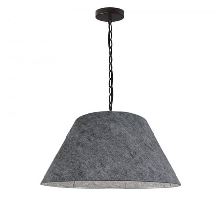 Dainolite 1Lt Brynn Meduim Pendant, Gry Felt Shade, Black BRY-M-BK-500